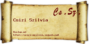 Csizi Szilvia névjegykártya